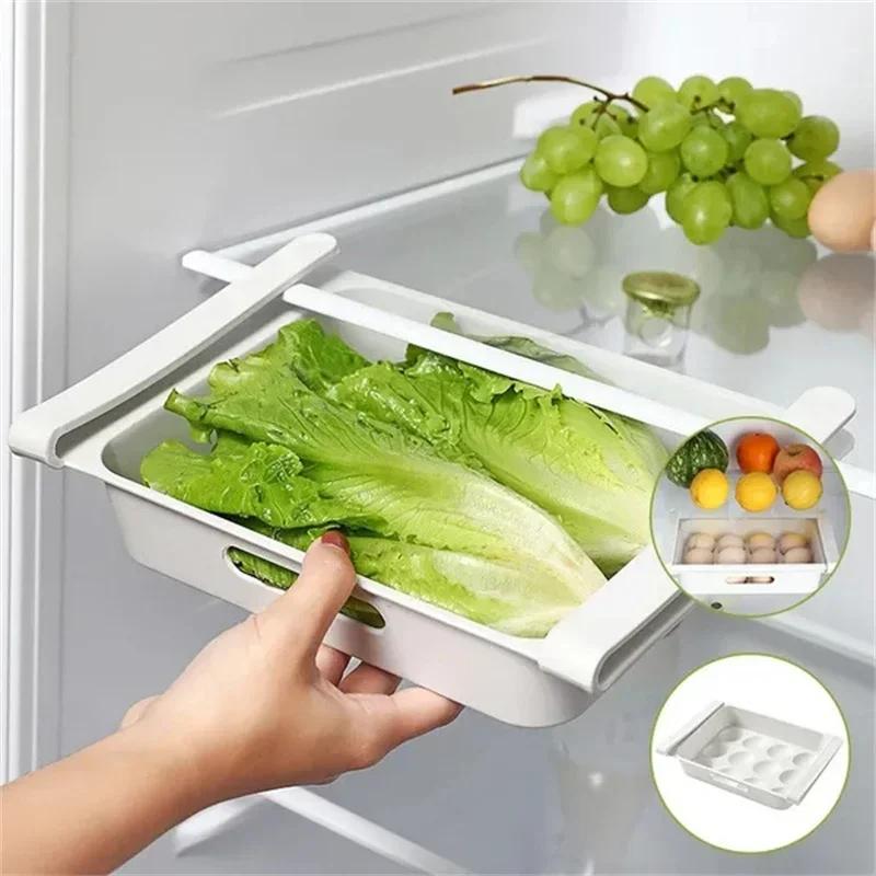 Household Pull-out Refrigerator Egg Preservation Box Drawer Style Fruit And Vegetable Storage Box Hangingrefrigeration Boxes