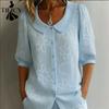 Camicette e camicie con collo a polo, maniche corte, stampa floreale, moda casual estiva primaverile da donna