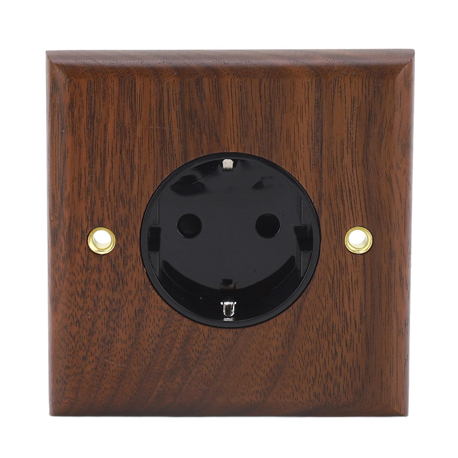 

Настінна розетка Black Walnut Standard Retro Електричний настінний вимикач світла Розеткова плата 16A