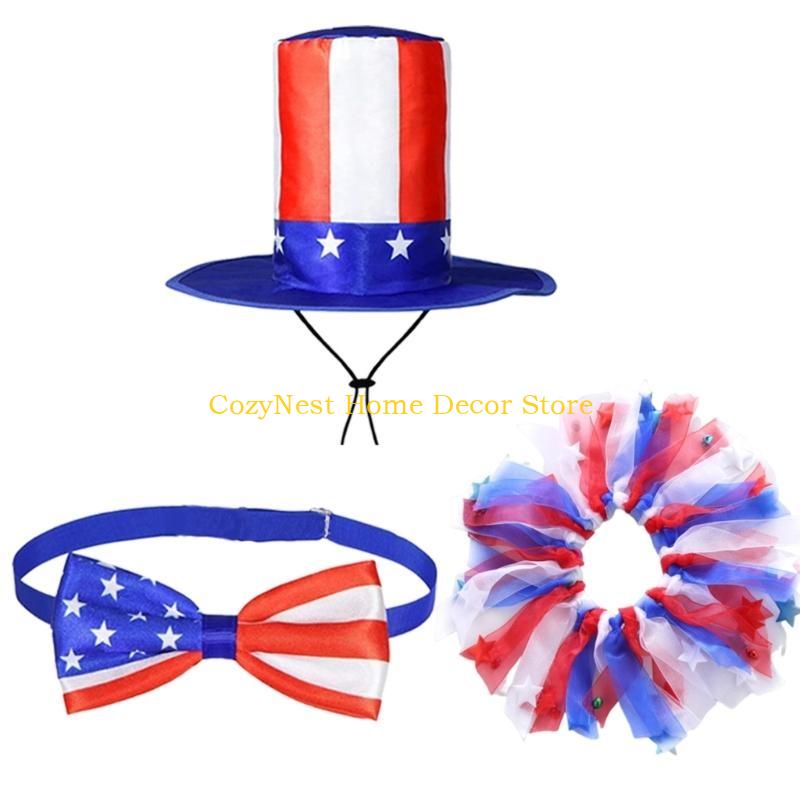 92MF 4th of July Porch Geese Outfit Patriotic Costume Clothing Independence Day Porch