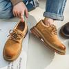 Martin boots autumn low-top lace-up British retro rhubarb boots thick-soled heightening leather casual big-head shoes