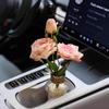 Burnt Edge Rose Imitation Oil Painting for Car Interior Decoration – Cup Holder Floral Ornament