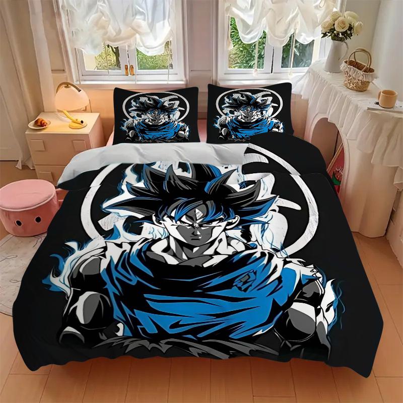 3pcs Anime Character Uzumaki Naruto Printed Quilt Set - Soft and Comfortable Quilt Cover for Bedroom, Guest Room and Dormitory Decorative Be