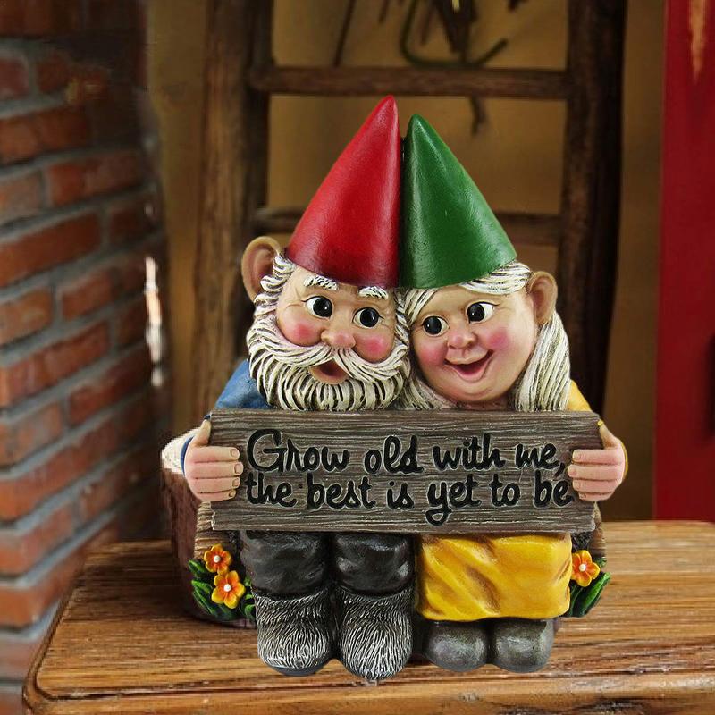 New Design Big Garden Gnome Dwarf Couple Resin Garden Statue Craft for Christmas Decor Desktop Statue Decoration