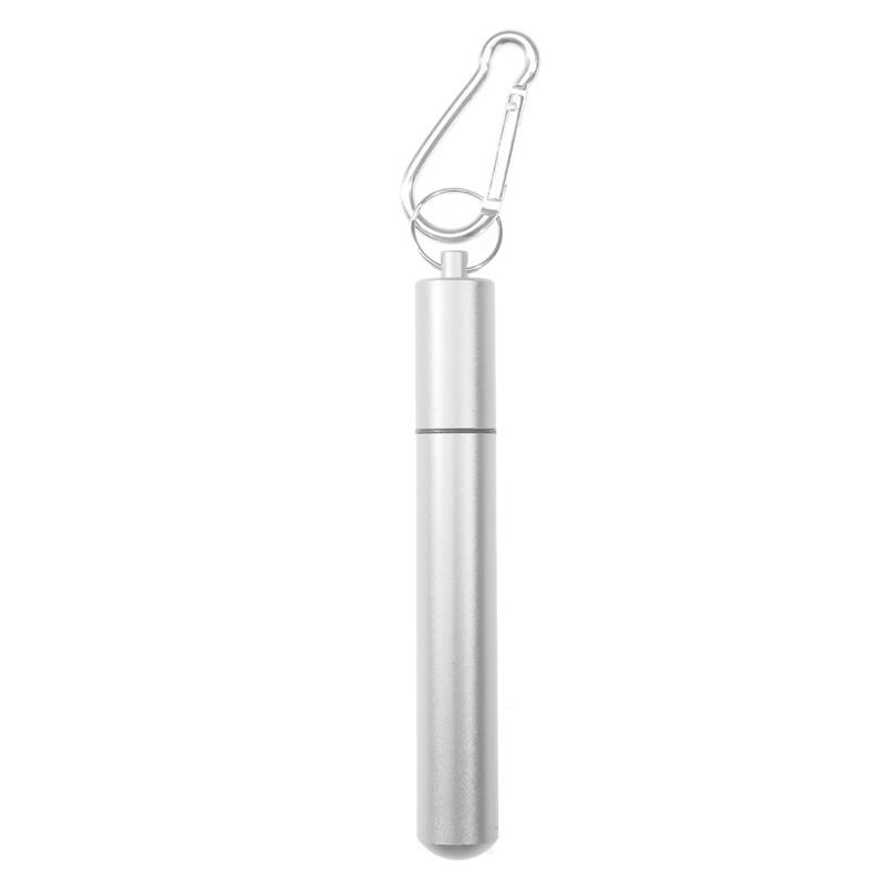 1/3Pcs Reusable Retractable Straws Travel Retractable Straws Stainless Steel Portable Shrinkable Straw Brush Set Metal Straws