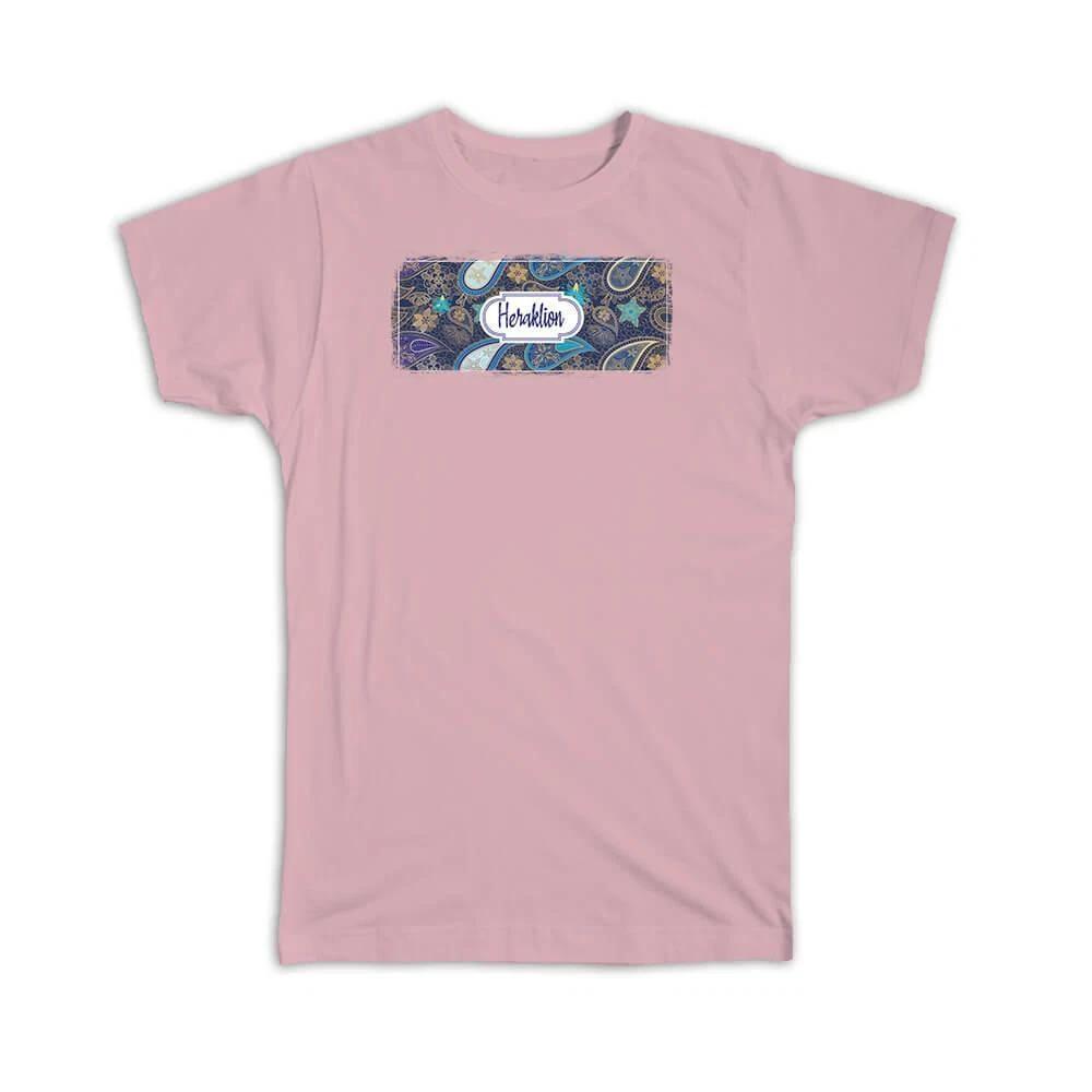 Gift T-Shirt : Heraklion Greece Paisley Greek Souvenir Tourism M