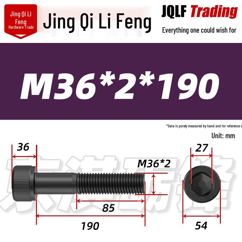 12.9 Grade Medium Tooth Hex Bolt, Half Thread, M10-M36, High-Strength Screw