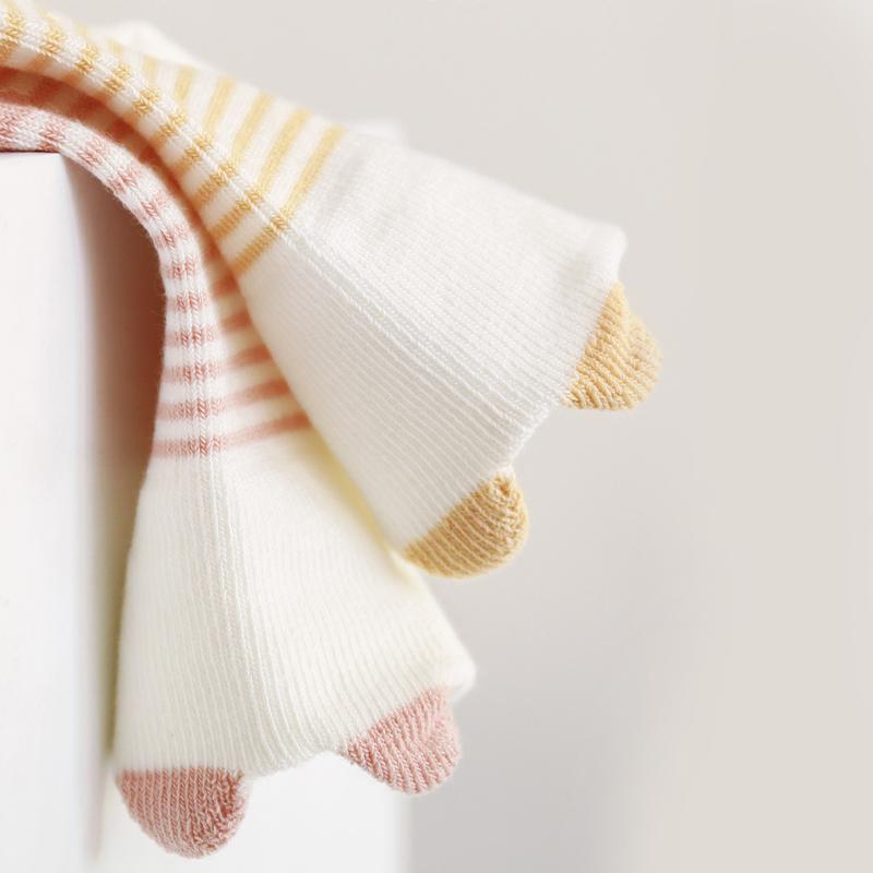 3 Pairs Baby Adorable Floor Socks Breathable Casual Socks For Boys and Girls Striped Cute Kids Indoor Socks