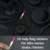 2Pcs Gear Shift Panel 3D Italy National Flag Decoration Car Emblem Badge Stickers Interior Accessories Trim