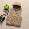 Autunno e inverno nuovo gilet corto casual con cappuccio leggero e sottile gilet gilet gilet base gilet interno giacca calda