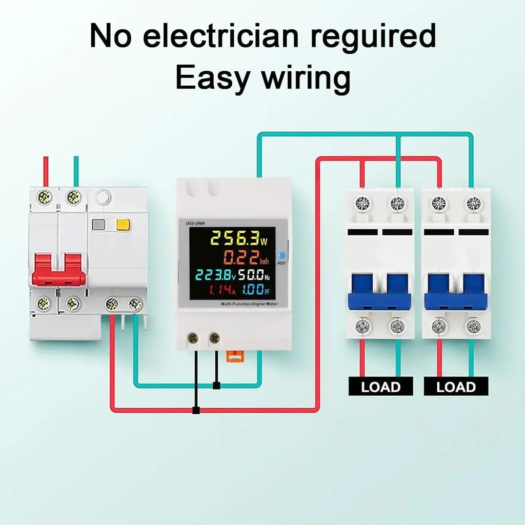 AC Voltage Monitor Digital Energy Meter For Electrical System Management 80*54*48mm LCD Display Wide Viewing Angle