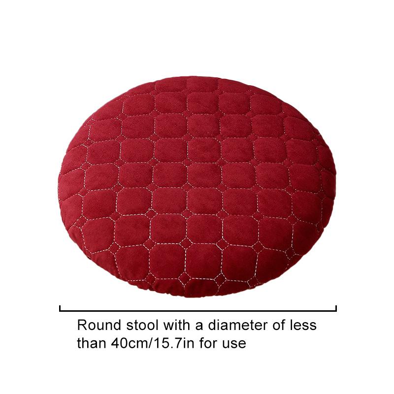 1 Stück Schutzhülle Rutschfest Einfarbig Abnehmbar Runde Form Verdickte Stuhlkissenhülle Minimalistischer Stil Hockerbezug