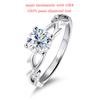 Smyoue 1CT 6.5MM D Color Moissanite Rings for Women Sparkling Wedding Lab Diamond Band S925  Silver Birthday Gift GRA