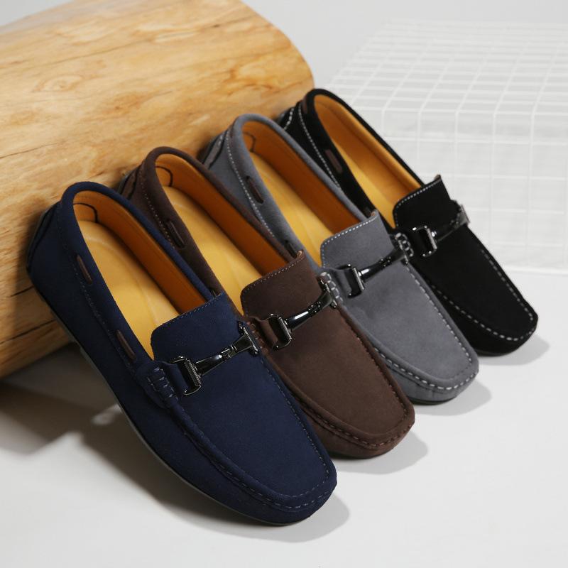 Summer Douyin live broadcast new hot-selling large-size men's shoes, leather casual and breathable men's lazy shoes with one foot