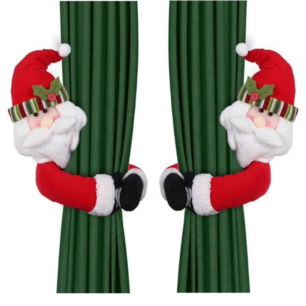 New Snowman Curtain Clasp Santa Claus Easy To Use Band Tiebacks Durable Fastener Buckle Clamp