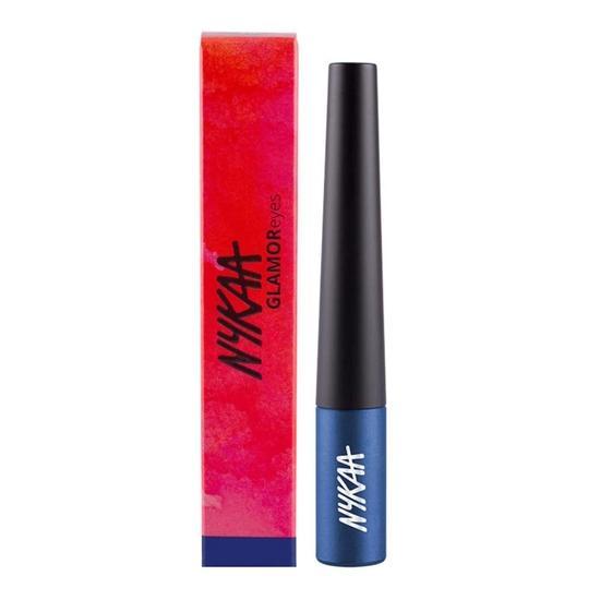 Nykaa Glamoreyes Waterproof & Smudgeproof Coloured Natural Liquid Eyeliner - Blue - Chaotic Calypso,1 Count (Pack of 1)