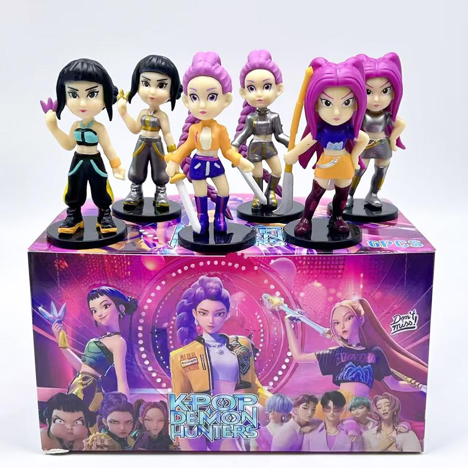 K-Pop Dämonenjäger 6 Stück Q Version Actionfigur PVC Spielzeug Derpys Rumi Mira Zoey Sussy Figur Puppe für Fans Geschenk Kindergeschenk