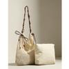 Woven Shoulder Bag With Magnetic Closure For Casual Travel And Beach Vacation