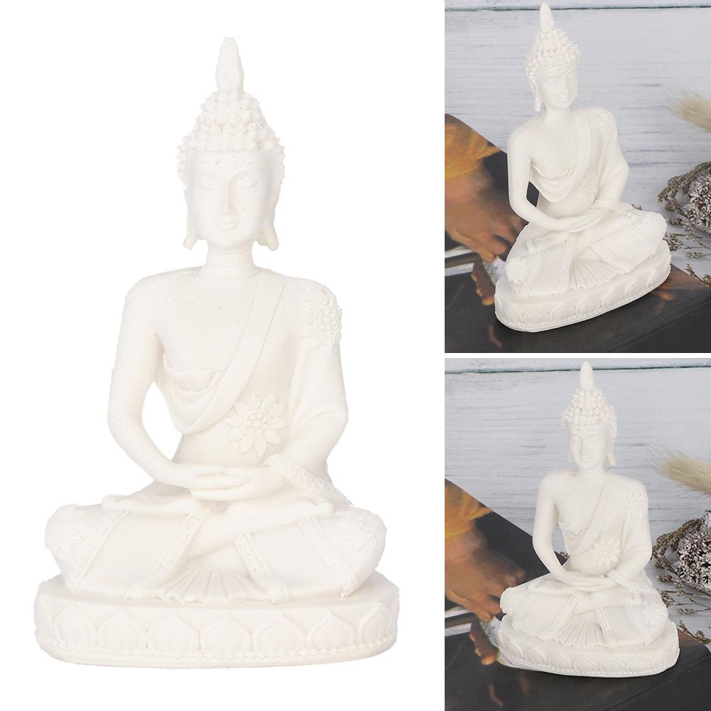 Meditating Seated Buddha Statue Carving Figurine Craft for Home Decoration Ornament (Gold)