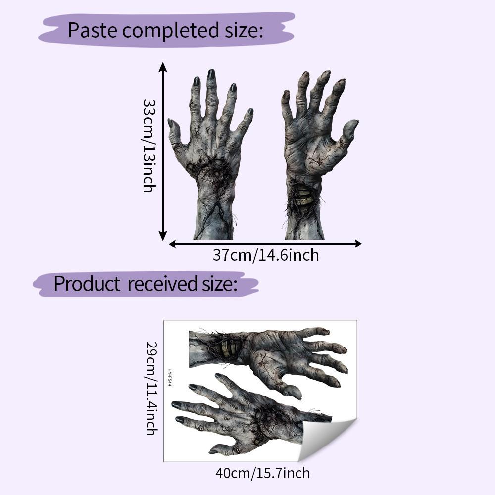 

Horror Arm Halloween Uv Static Glass Window Display Home Decor Stickers Wall