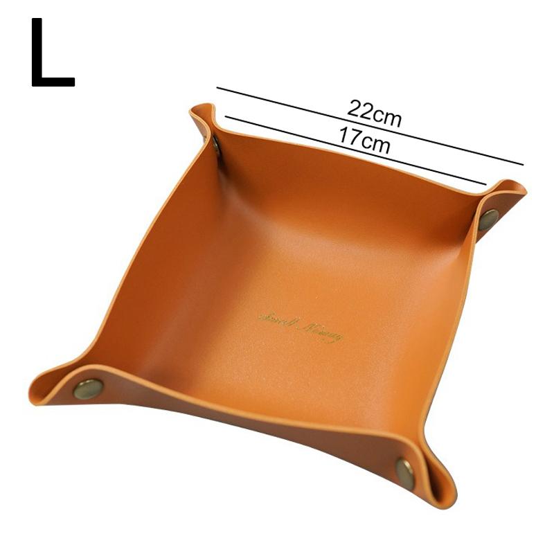 Pu Leather Storage Box Desktop Storage Tray Folding Organizer For Jewelry Key Coin Nordic Home Table Decoration SNHX03