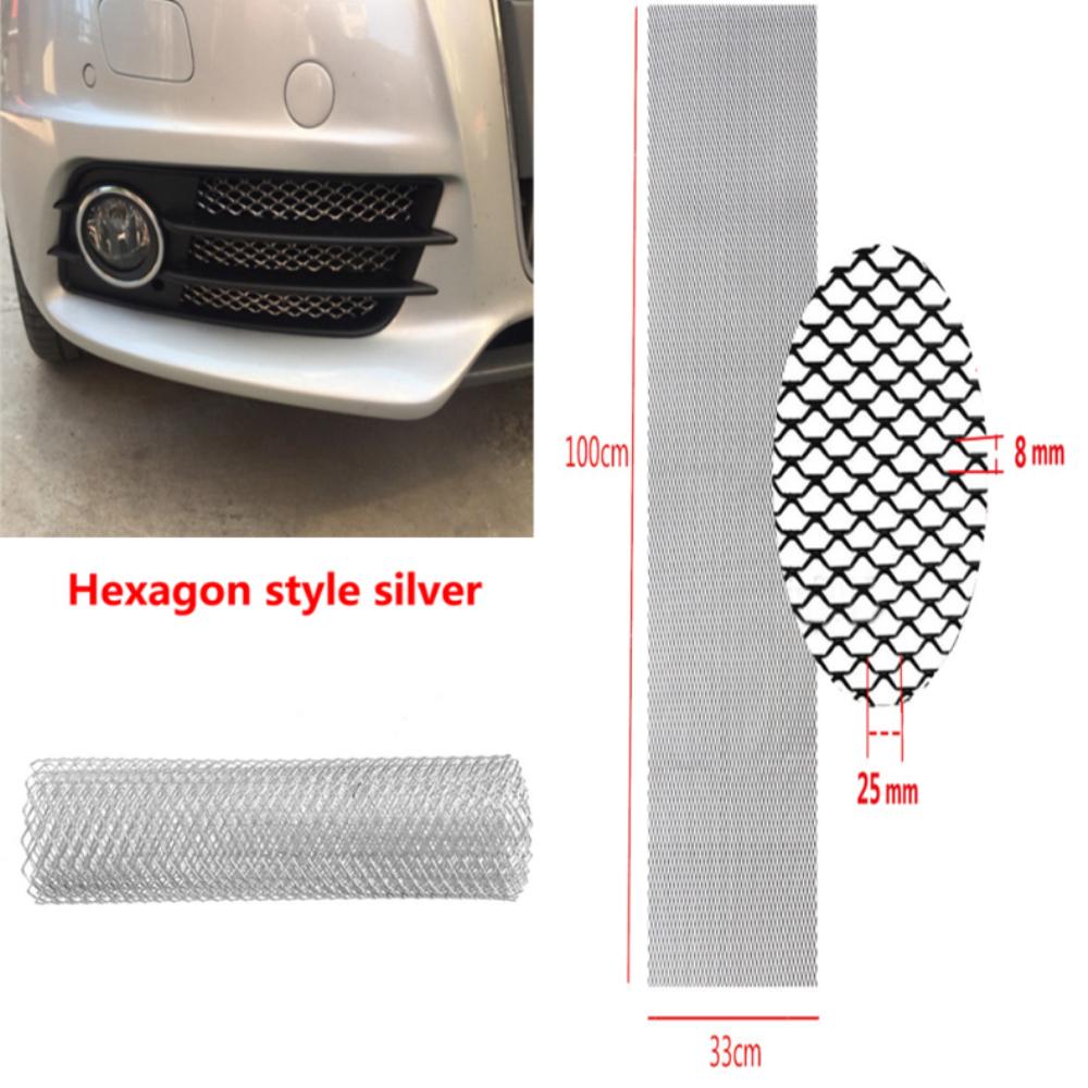 1 ks 40" x 13" stříbrná hliníková síťovina automobilové přední mřížky v šestihranném provedení