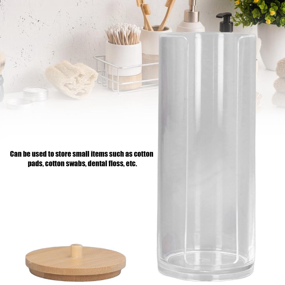 Transparent Makeup Cotton Swabs Holder PS Cosmetic Pads Container Cotton Rounds Holder  Bathroom