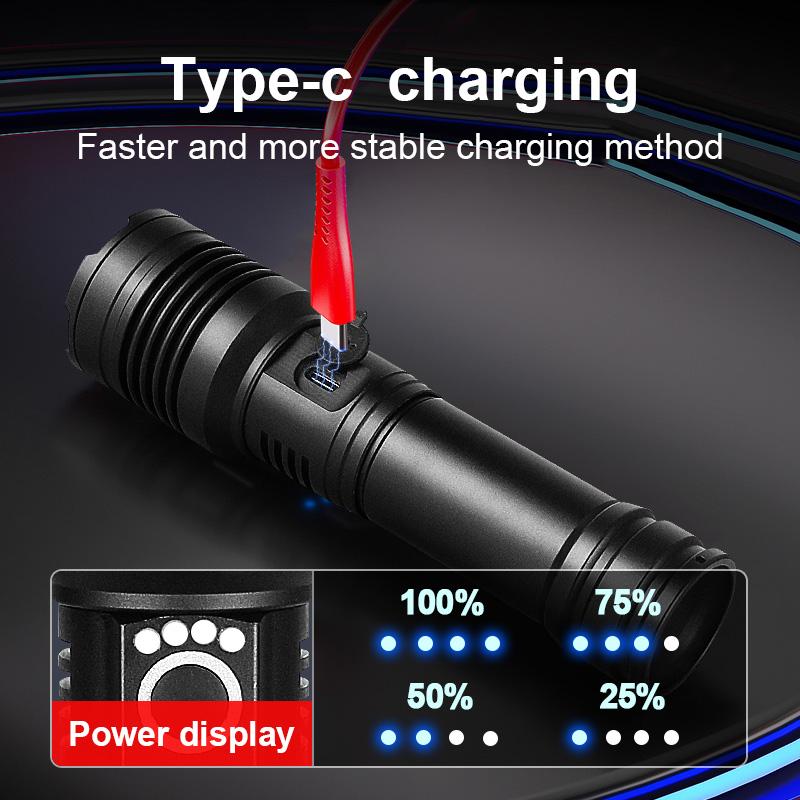 Goobay 44560 Torcia LED High Bright 300 - 300 Lumen, Portata 150 M, Resistente All'Acqua IPX4, Con Zoom E 3 Modalità