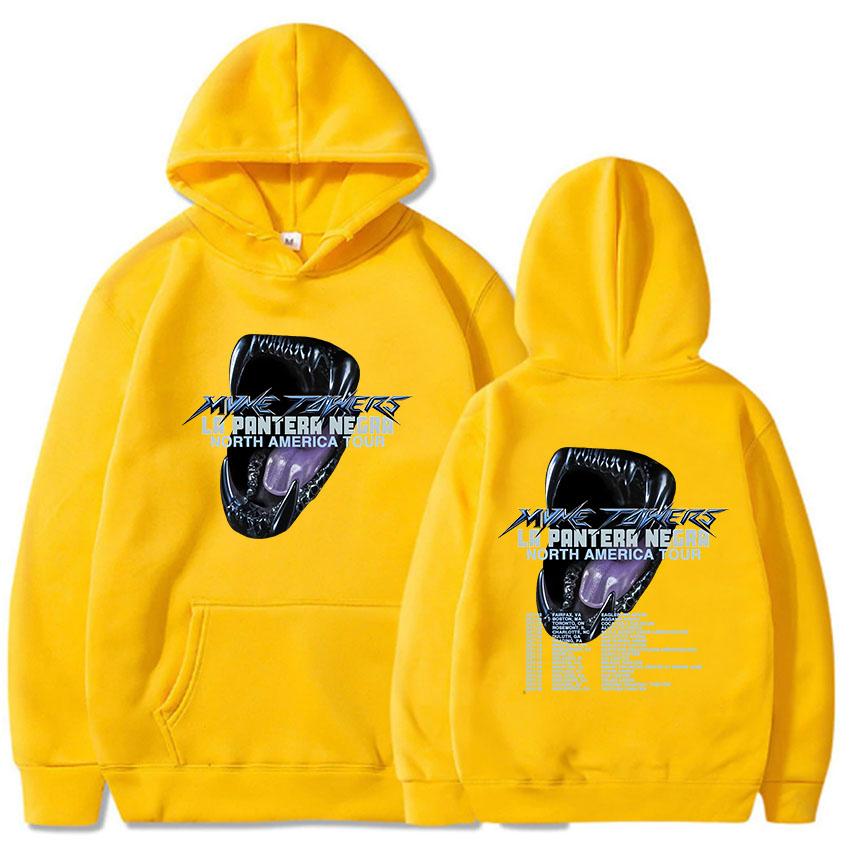 La Pantera Negra Tour Hoodies Myke Towers Rapper Printing Sweatshirts Hip Hop Streetwear Winter Fall Fleece Men Pullovers