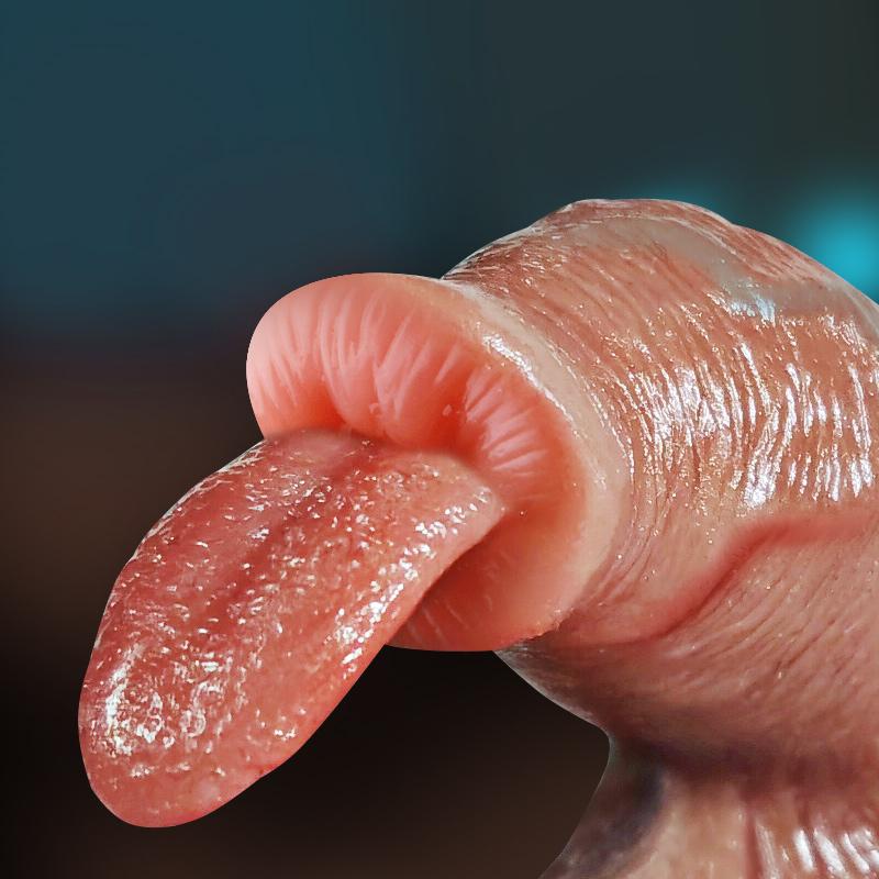 Dálkové ovládání Dildo Penis Ženská masturbace Lesbické sexuální hračky Šupina Topení Vibrátor Tekutý silikon Skutečné žíly Jazyk Olizování Klitoris Štípnutí Míč