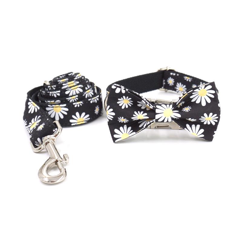 Engravable Double Layer Tear-Resistant Daisy Dog Collar XS