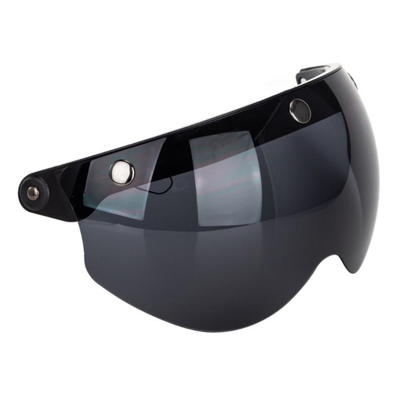 Visores Universales para Motocicletas Estilo Piloto Retro Estándar de 3 Botones de Presión Abatibles Hacia Arriba Abajo Casco Abierto Parabrisas Duradero