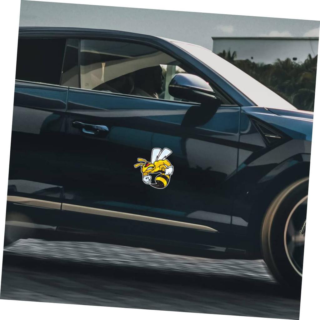 MOLUCKFU 5pcs Strong Bee Car Decoration Bee Sticker Car Clear Earphone Hook Car Sticker