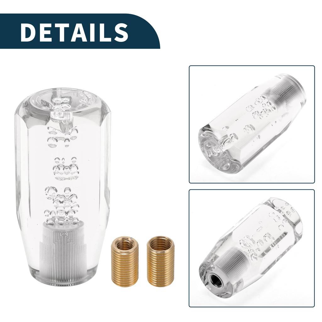 TUCKBOLD 10cm Ośmiokątny Kryształowy Gałka Zmiany Biegów Samochodowych | Uniwersalny Przód do Automatycznej i Manualnej