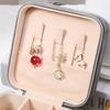 Zipper Jewelry Box Velvet- Jewelry Rings Earrings Organizer Square Storage Cases