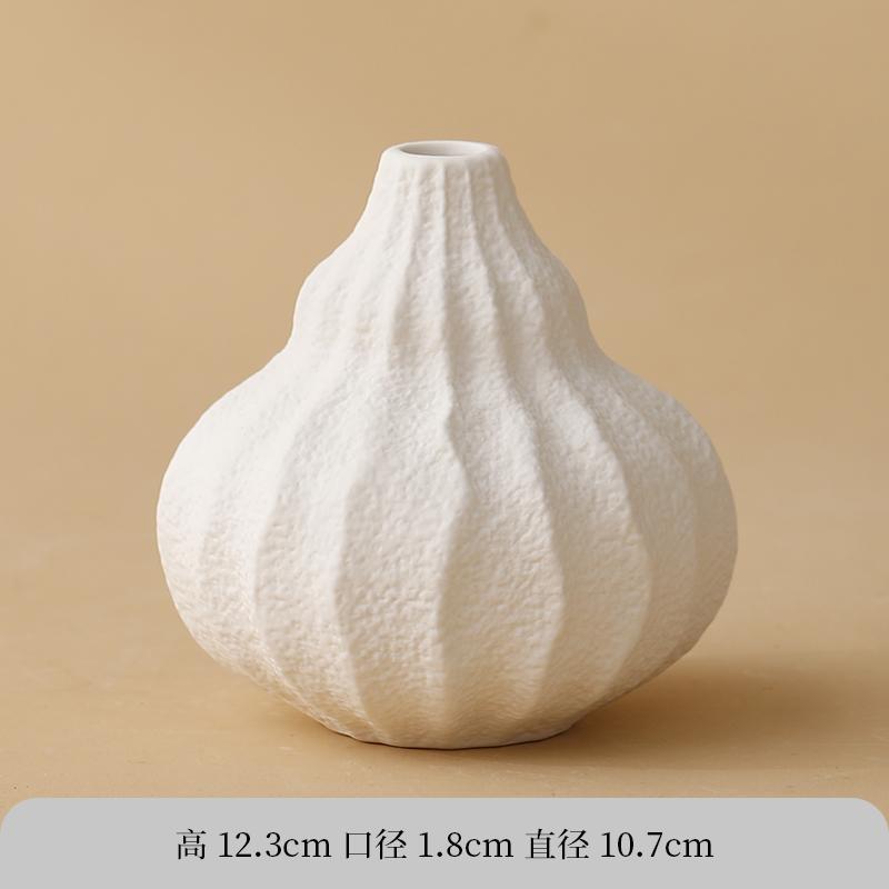 Keramik weiße Vase Wohnzimmer Kunststoff Schicke Vase Wasserkulturgefäße Einsetzen von Trockenblumen Topf Desktop Deko Ornamente