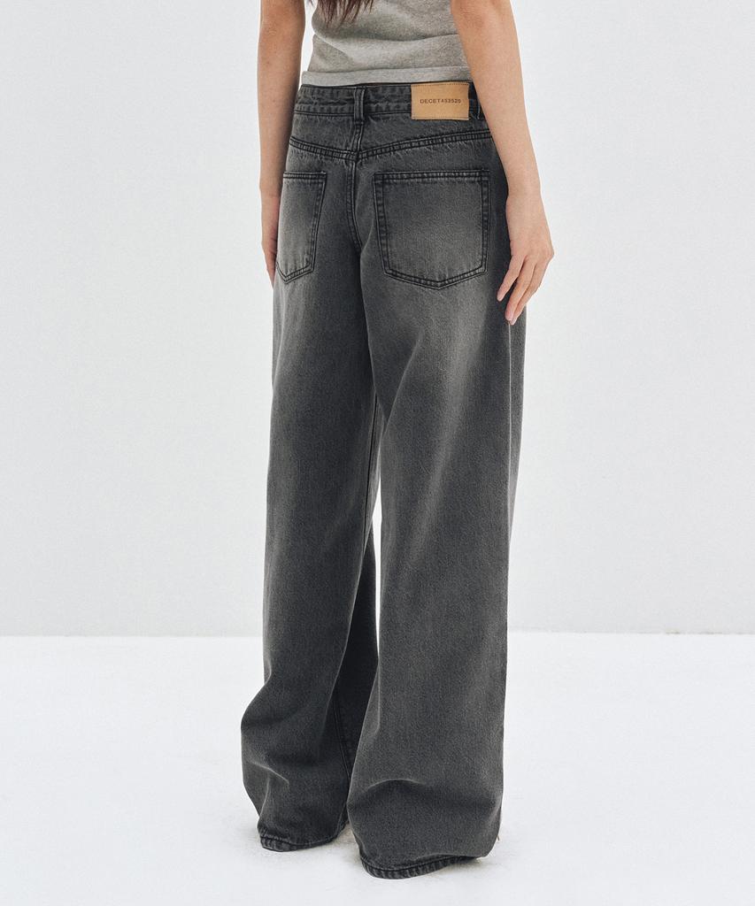 Deketeuumeon Signature Low Rise Wide Jeans Dcwpt004Gray