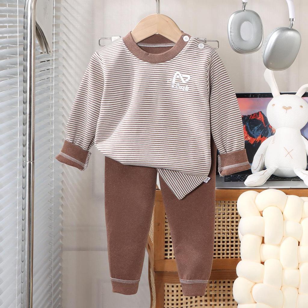 Children's Wool & Silk Thermal Pajama Set - Warm Brushed Underwear for Kids