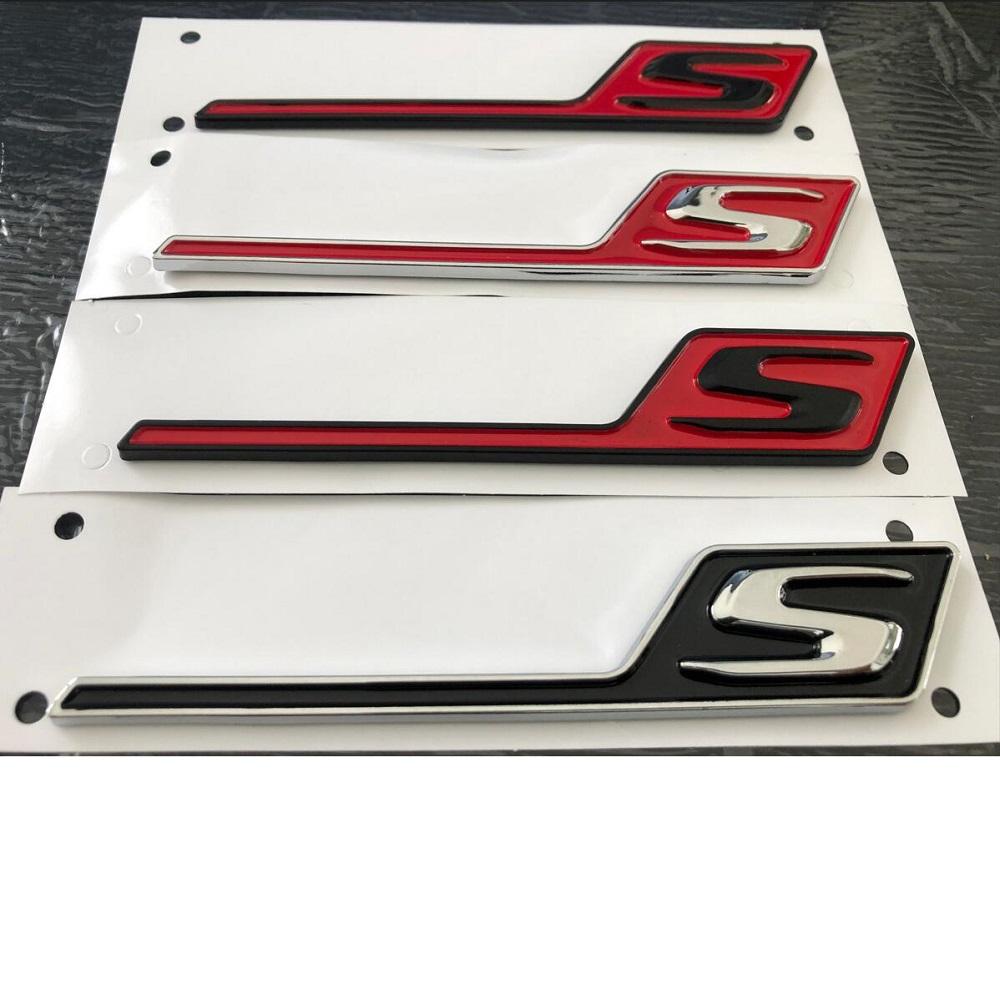 Emblemi Lunghi per Bagagliaio Lettere Rosse Nero Cromo per Mercedes Benz A45s CLA45s C63s E63s CLS63s S63s GLE63s GLC63s GLA45s GT63s MU8