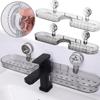 No Punching Faucet Storage Rack Wall Mounted Suction Cup Sponge Holder  Bathroom Organizer