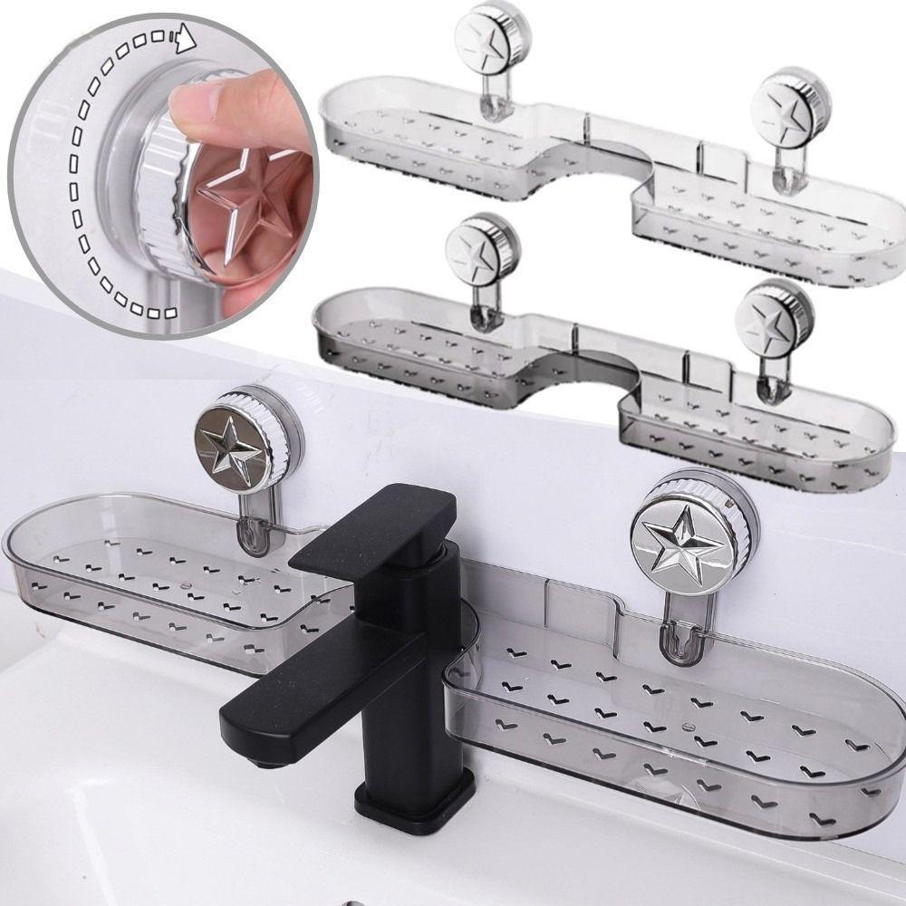 Organizador de Grifo de Fregadero de Cocina Montado en la Pared Estante de Drenaje de Baño Removible Organizador de Baño