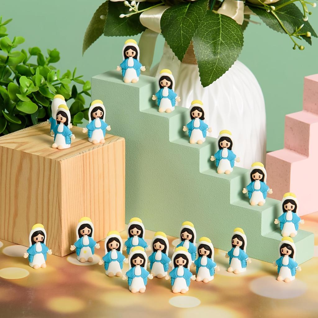 10/30/50Pcs Mini Virgin Mary Figures Easter Jesus Loves You Jesus Toys School Religious Party Gifts Easter Egg Fillers Decors