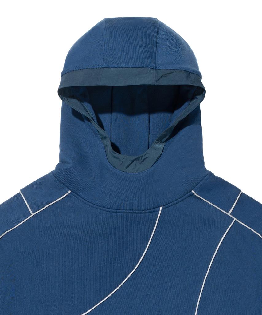 Loghideumatin Lm Blocking Reflective Piping Nylon Mix Hoodie (Blue)