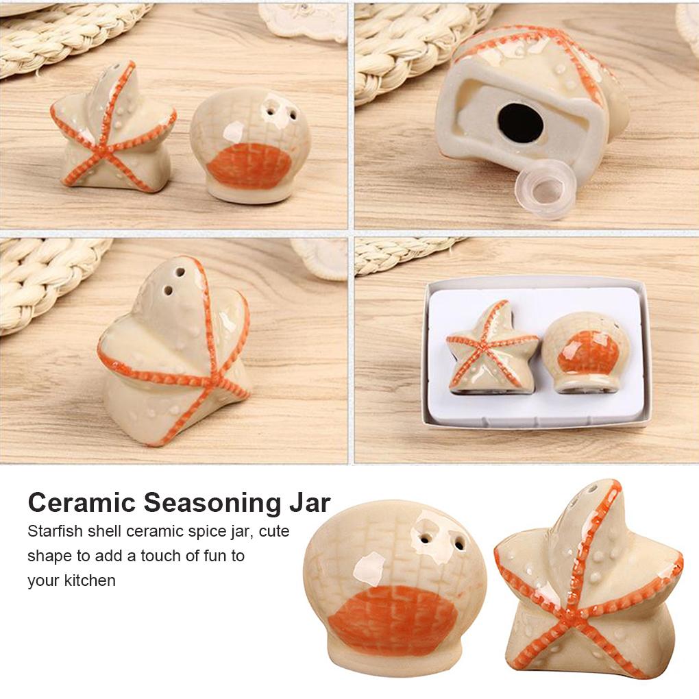 2 Pieces/Set Ceramic Spice Jar Reusable Washable Seasoning Animal Shape Shaker Kitchen Restaurant Cooking Storage Bottle