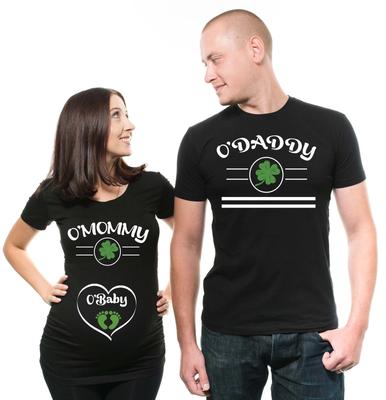 Mommy Daddy St Patricks Day Irish Tees Maternity Pregnancy Couple Funny Shirts