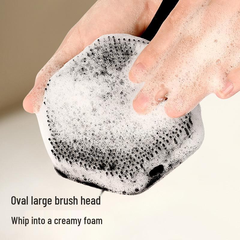 Silicone Double-Sided Bath Massage Brush with Long Handle