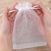 50-Pack Nylon Gusseted Gift Bags with Drawstring, Transparent Wedding Favor Bags, Jewelry Packaging, Holiday Gifts, Cosmetics & Candy Pouches, White
