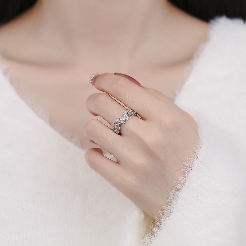 Super Fairy Three-dimensional Ins High-end Butterfly Ring Design Cold Wind Fashion Open Index Finger Ring Hipster Woman 2026