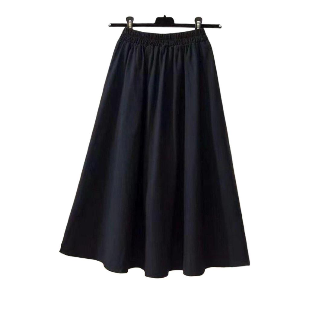 Petite White A-Line High-Waisted Mid-Length Skirt for Spring and Autumn - Plus Size Available