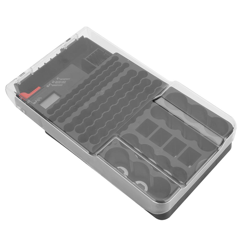 104 Grids Portable Battery Organizer Storage Box Carrying Case Holder With Battery Tester